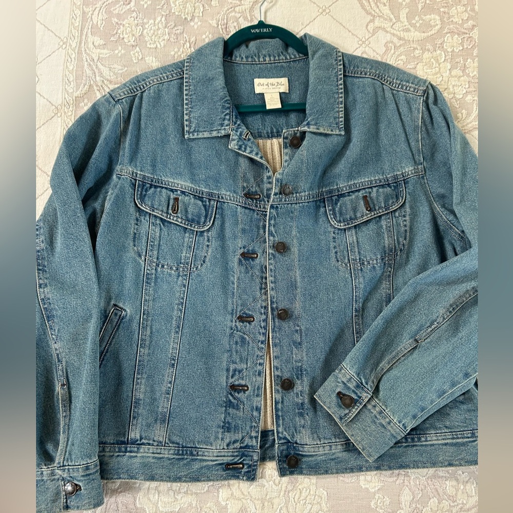 Unique Sweater Back Denim Jacket